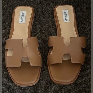Steve Madden Hadyn Women Sandals Cognac Leather -Size 10 M